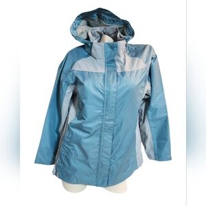 Wind River Women's Light Blue Spring/Fall Jacket, Zipper Pockets, Removable Hood